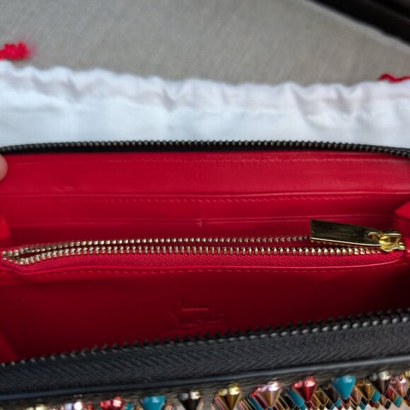 Christian Louboutin Rainbow Rock Stud Spiked Leather Wallet EUC - Picture 14 of 17